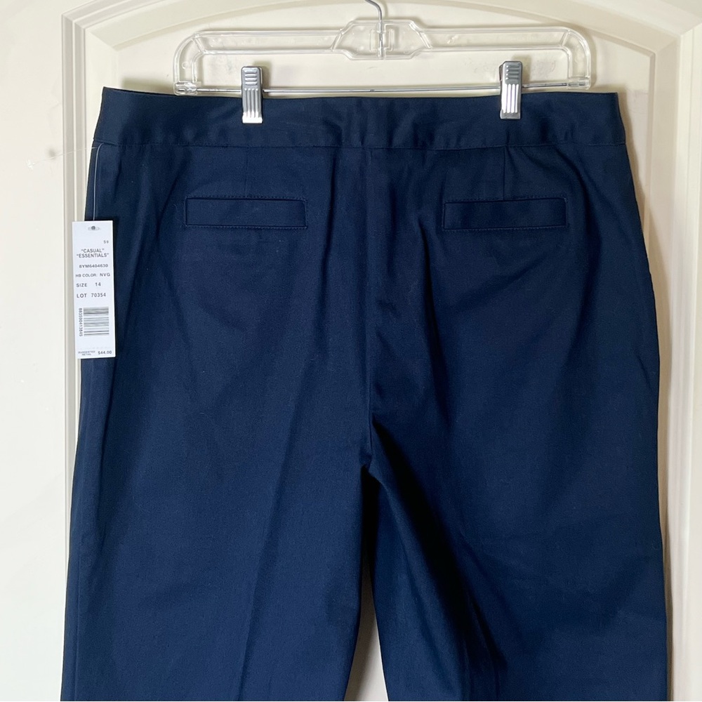 NWT Harve Benard Navy Blue Capri Pants Size 14 Cropped Stretch Slacks Capris - Picture 8 of 11